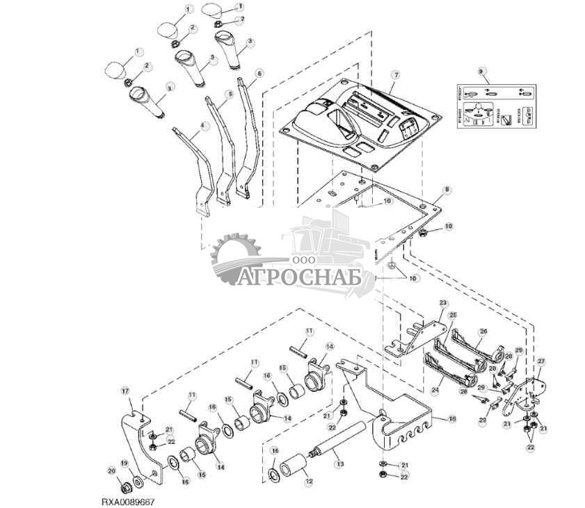 РЫЧАГИ СЕЛЕКТИВНОГО УПРАВЛЕНИЯ И РЫЧАЖНЫЙ МЕХАНИЗМ (3SCV) 